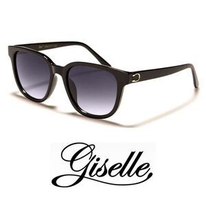 Giselle Classic Round Women's Sunglasses Black Frame/Blue Lens GSL22318